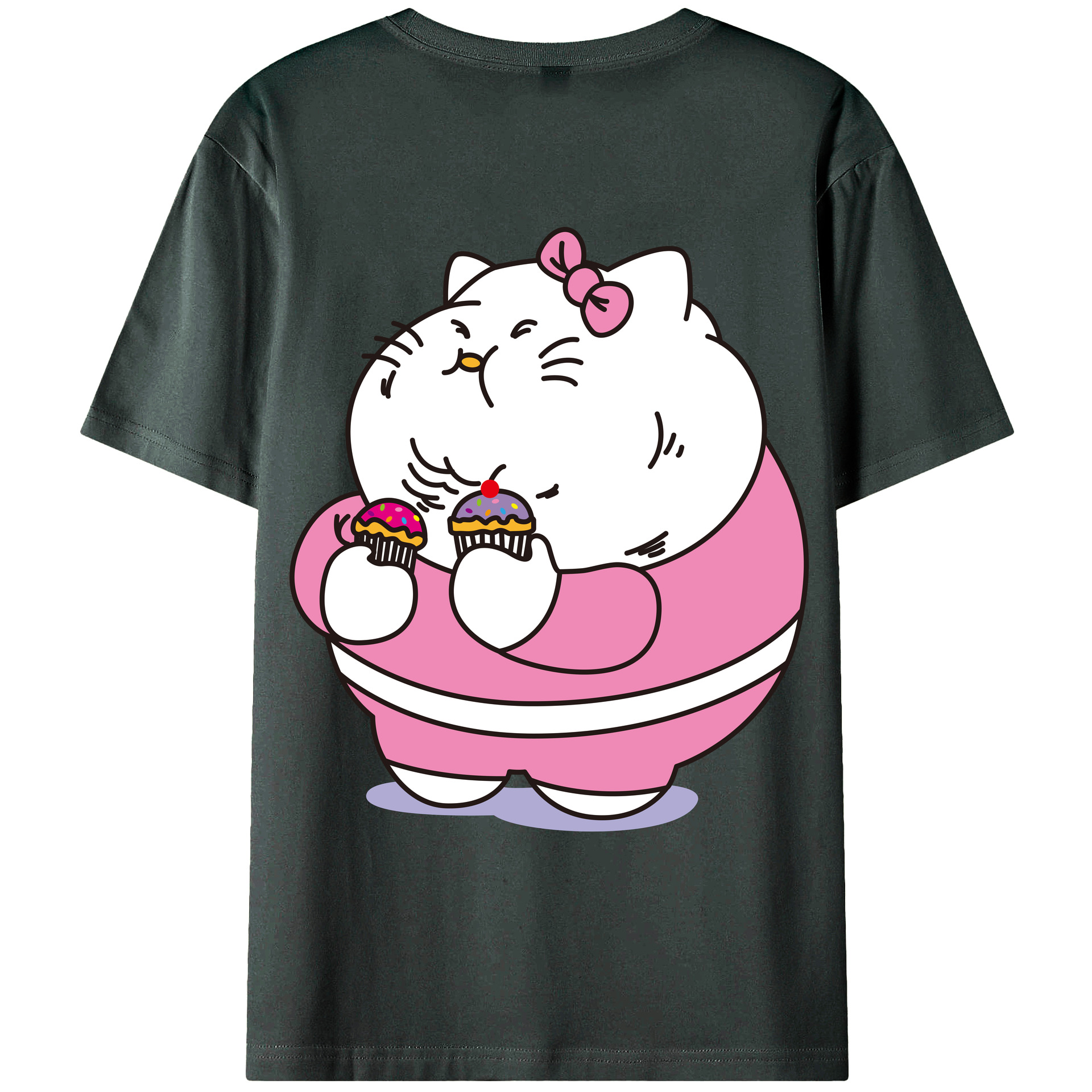 （画像用） Hello Kitty ハローキティ 綿100％ メンズ半袖Tシャツ（バックプリント） 通気性